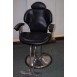 Good quality leatherette & chrome barbers chair.