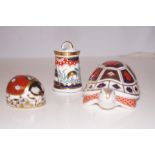 Royal Crown Derby lidded jug, tortoise and ladybir