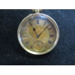 18ct Gold case & face Victorian fob watch, sub sec