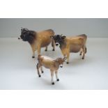 Beswick Jersey Bull, Cow, calf family