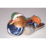 Royal crown derby mandarin duck with gold stopper