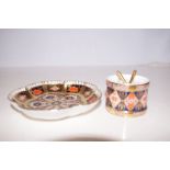 Royal Crown Derby pin dish and drum (with drum sti