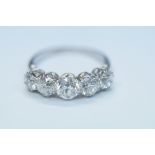 2.98 carat 5 stone diamond ring Shape - Brilliant