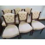 6 Victorian upholstered dining chairs on original
