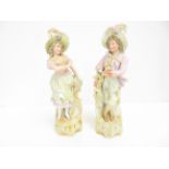 Pair German bisque figures Height 38 cm