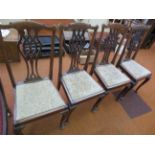 4 period dining chairs with pad feet