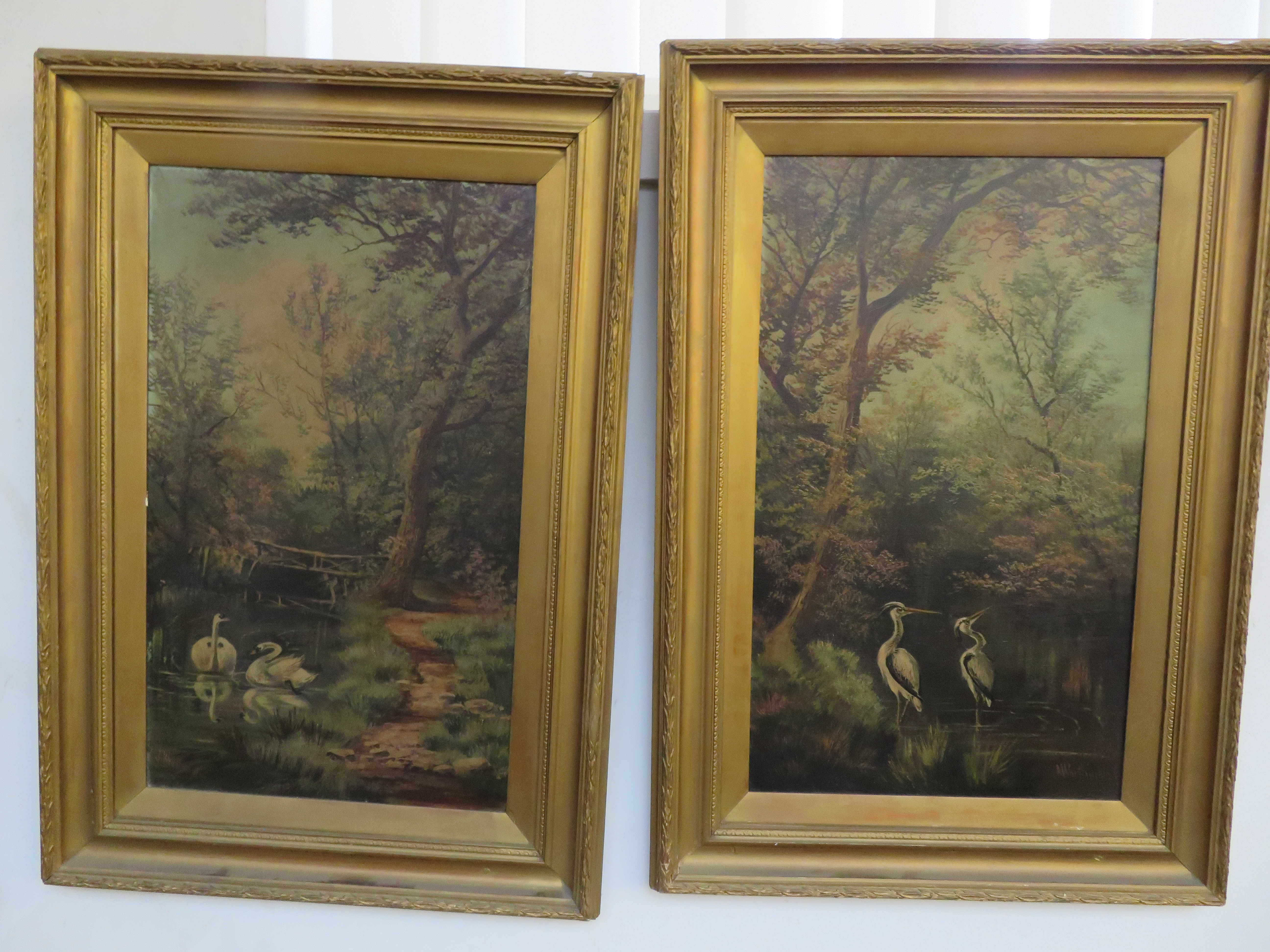 Pair of oil board signed A.Whittington