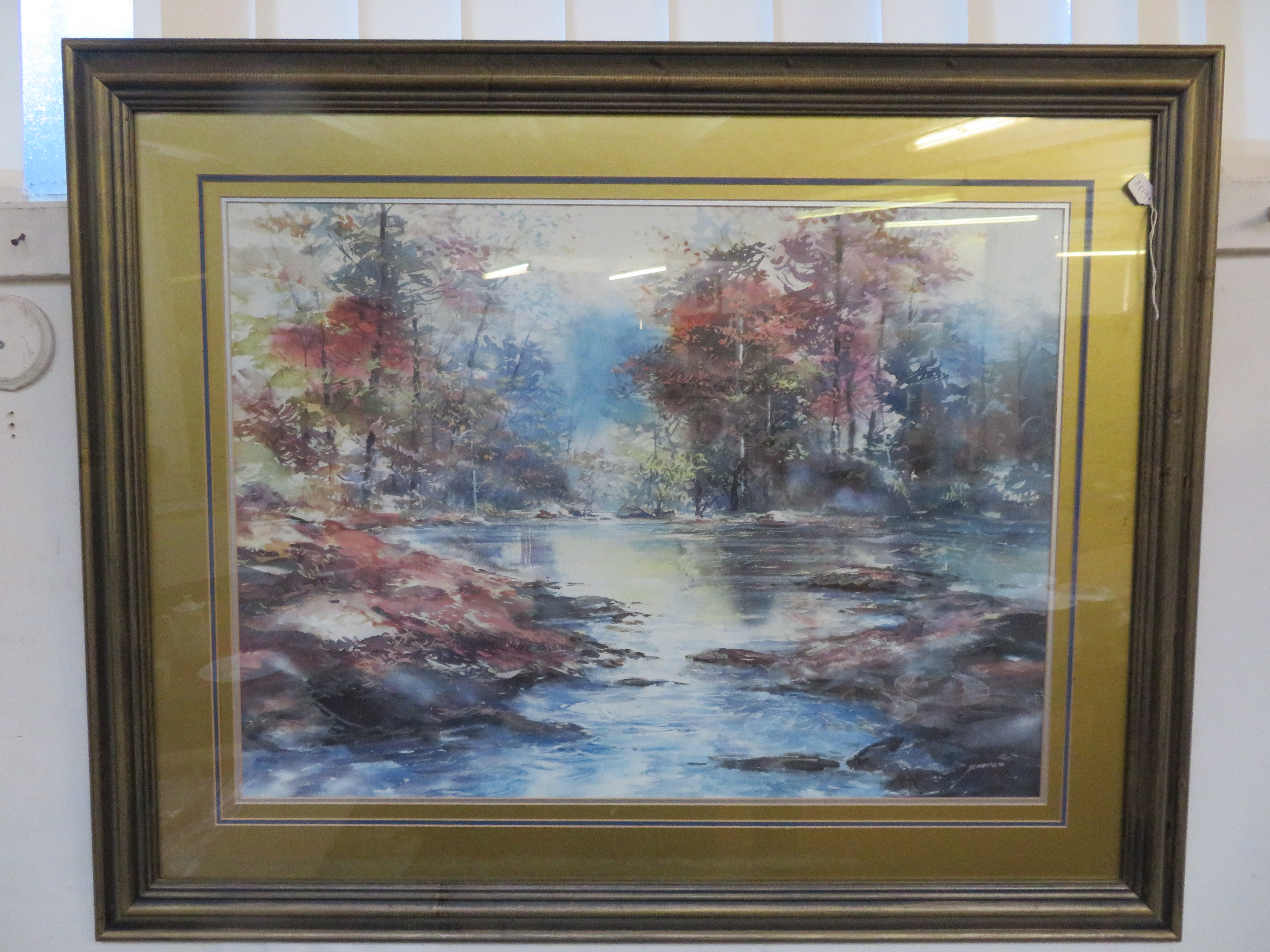 Large framed print in gilt frame