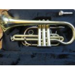 Cased brass bugle Vincent Bach