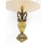 Large ornate gilt lamp