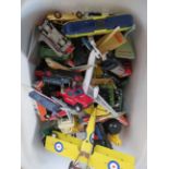 Box of vintage toy cars & others