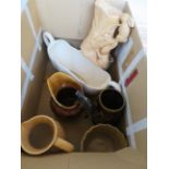 Box of jugs & planters to include sylvac