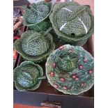 Box of modern majolica style kitchen ware