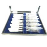 Mother of pearl handled cased fish cutlery set