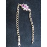 9ct Gold bracelet set with Amethysts & white stones Wei