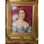 Gilt framed porcelain plaque