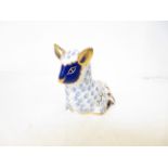 Royal crown derby sheep with silver stopper