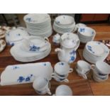 Very large west German clue & white dinner service