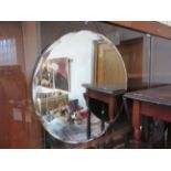 Circular bevelled edged mirror