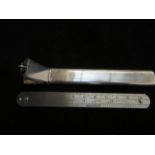 Silver ruler case & ruler London hallmark Length 1