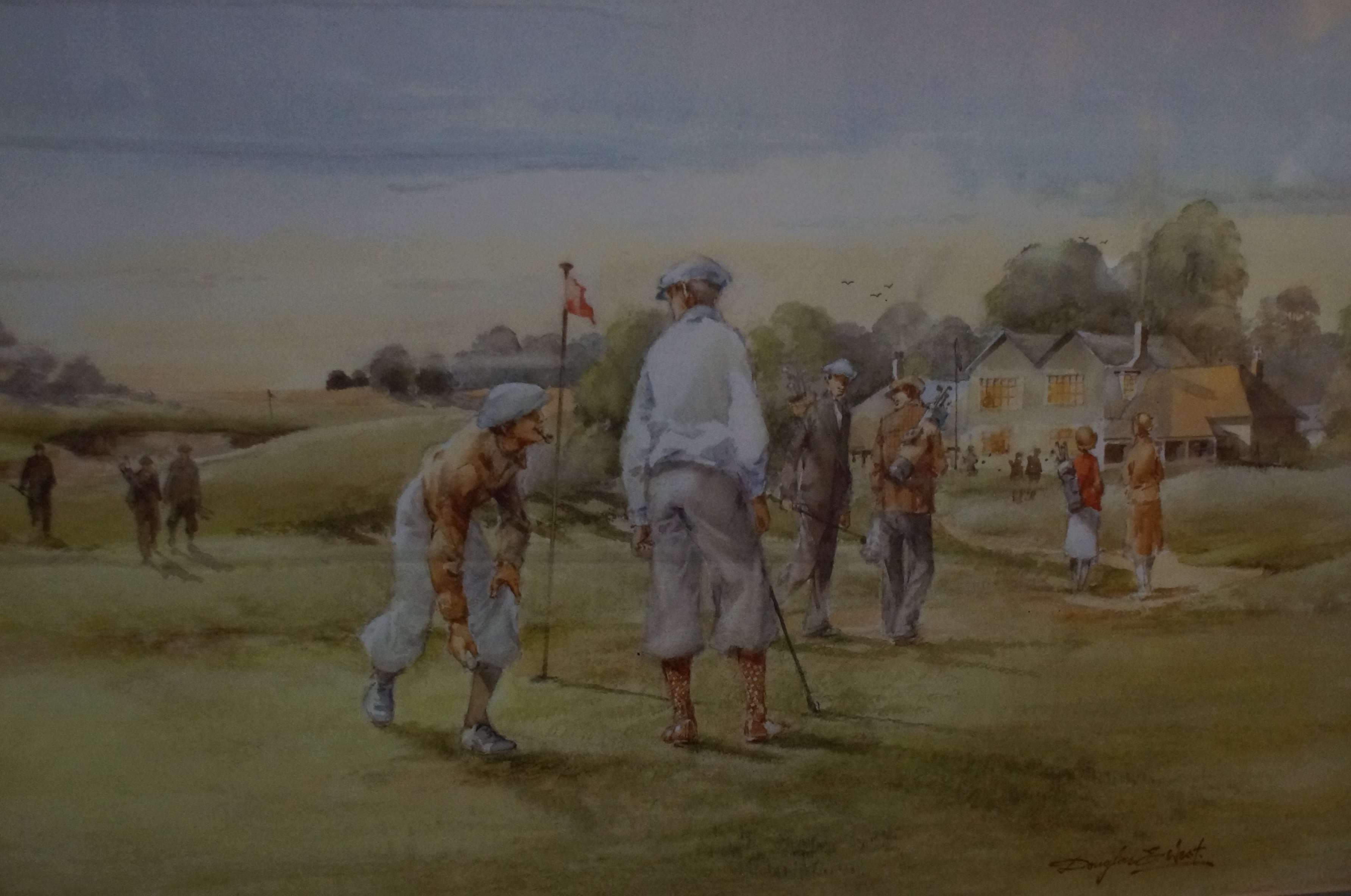 Golding scene watercolour by Douglas E West