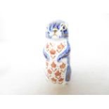 Royal crown derby cobalt blue meerkat with silver