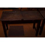 1940's oak twin school desk