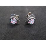 Pair of silver murano cufflinks