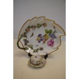 Possibly meissen dish & 2 others (Cup & saucer a/f