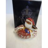 Royal crown derby 'Swimming duckling' with gold st