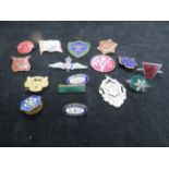 Collection of vintage pin brooches to include RAF