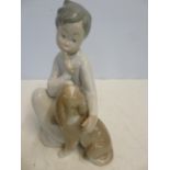 Lladro child with puppy Height 20 cm