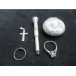 Silver dress ring, silver ring, silver pill box &