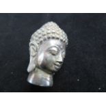 White metal Buddha head Height 5 cm