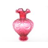 Cranberry glass vase Height 19 cm