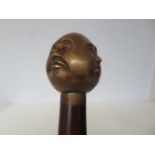 Brass four faced Buddha walking stick