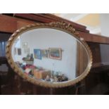 Wooden & gilt framed bevelled mirror