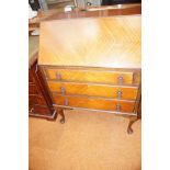 Quarter vernier 3 drawer writing bureau