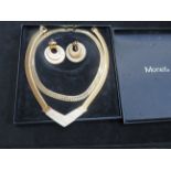 Monet matching earrings & necklace with 1 other ne