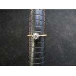 18ct Gold solitaire diamond ring, diamond set in p
