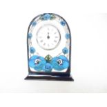 Moorcroft red rose blue clock