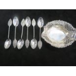 Set of 6 Continental silver spoons together with a