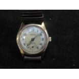 9ct Gold case Roamer gents wristwatch, circa 1920'