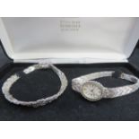 Ladies matching silver wristwatch & bracelet