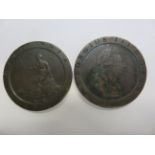 2x 1797 cartwheel pennies