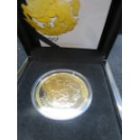 2012 Gold plated five pound coin with box & coa