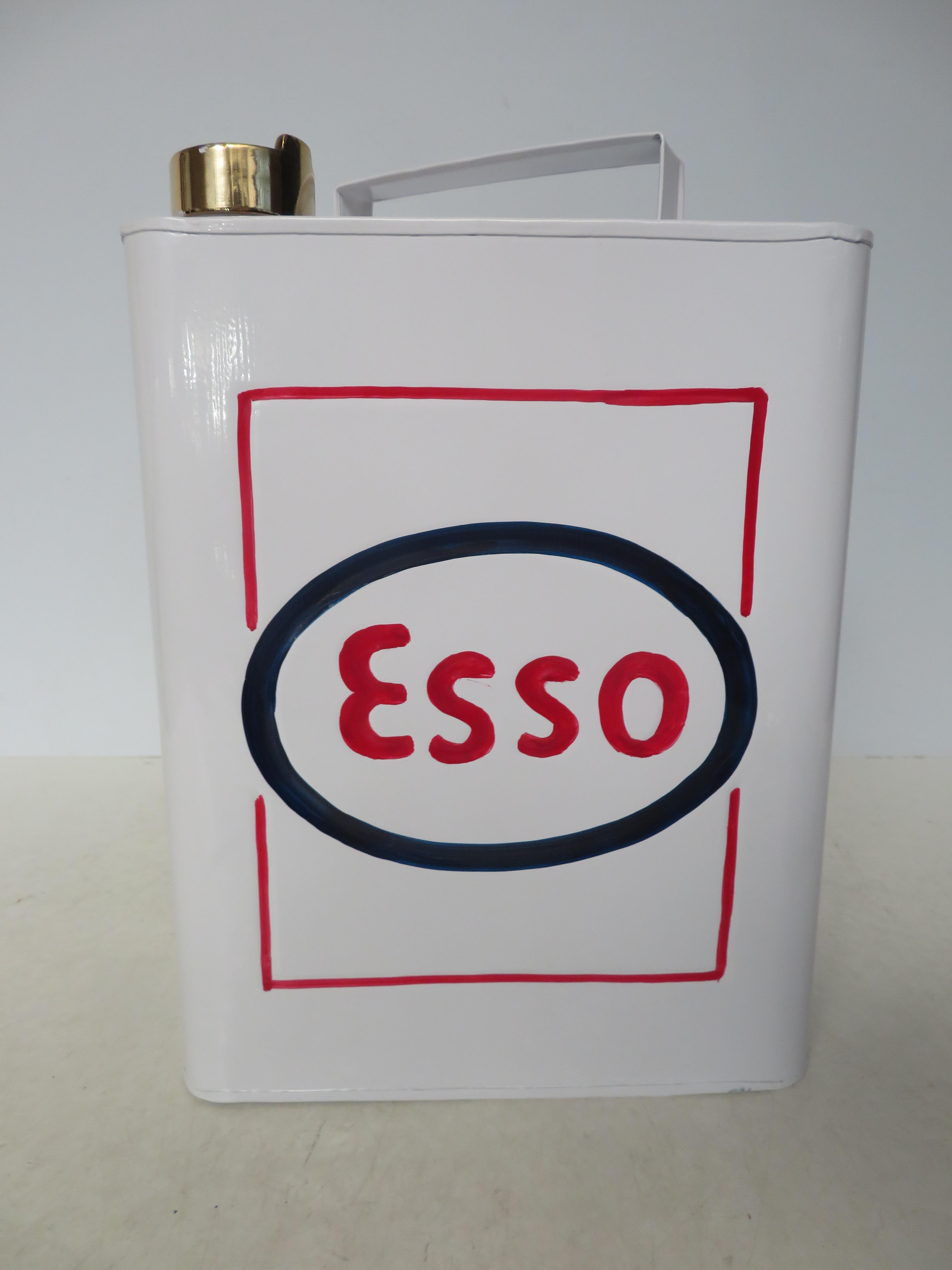 White Esso petrol can