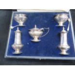 Boxed silver 7 piece cruet set