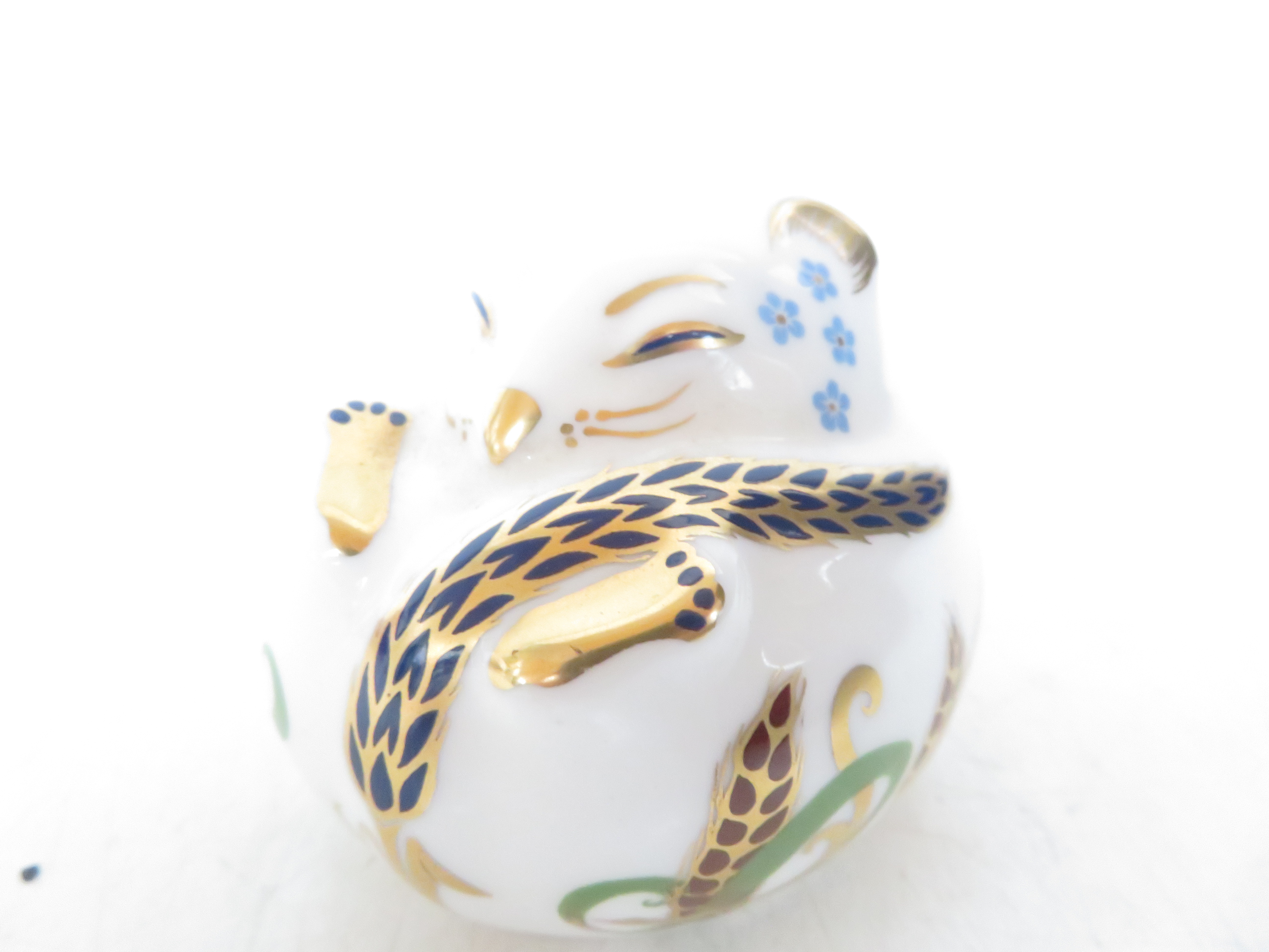 Royal crown derby mouse with gold stopper