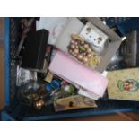 Box of unsorted costume jewellery & others